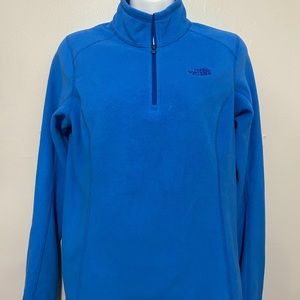 Blue North face quarter zip fleece